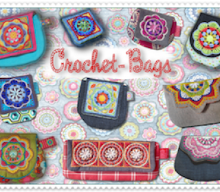 Stick Datei - CrochetBags - Mini Taschen-Stickdatei ITH 13x18 - Regenbogenbuntes